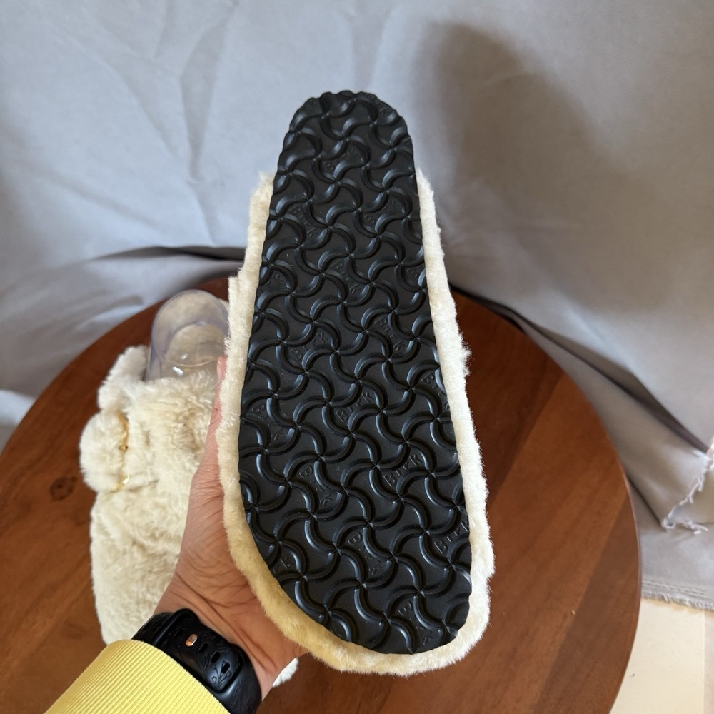 Birkenstock BOSTON BIG BUCKLE TEDDY Rivet Logo OS Eggshell EU41/M9/W11 Narrow - Picture 9 of 15